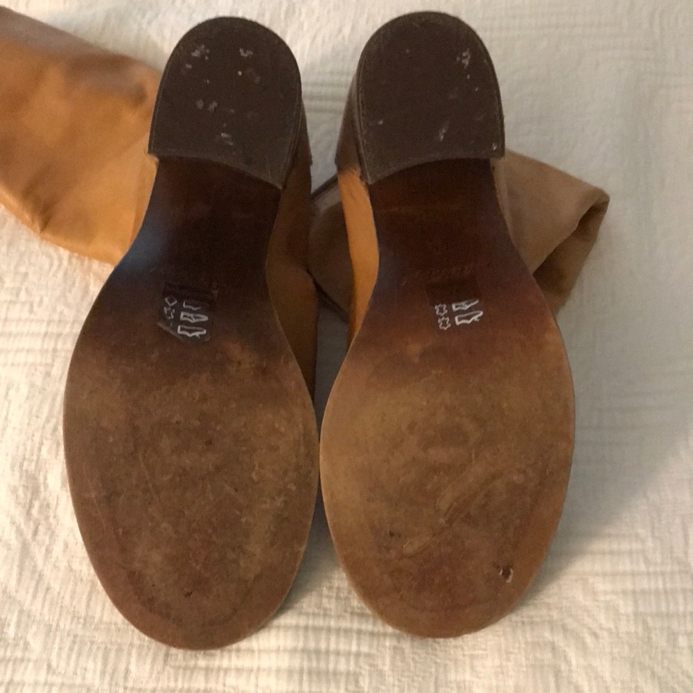 Free People Elle Camel Tan Buttery Leather Boots Bootie Block Heel 8 - Picture 17 of 17